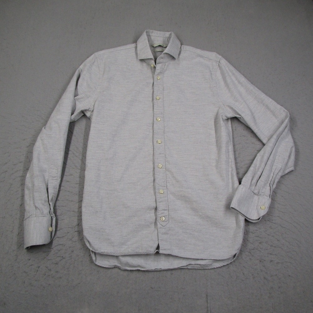 Suitsupply Mens Extra Slim Fit Egyptian Cotton Shirt Gray Tessitura Monti 15 38